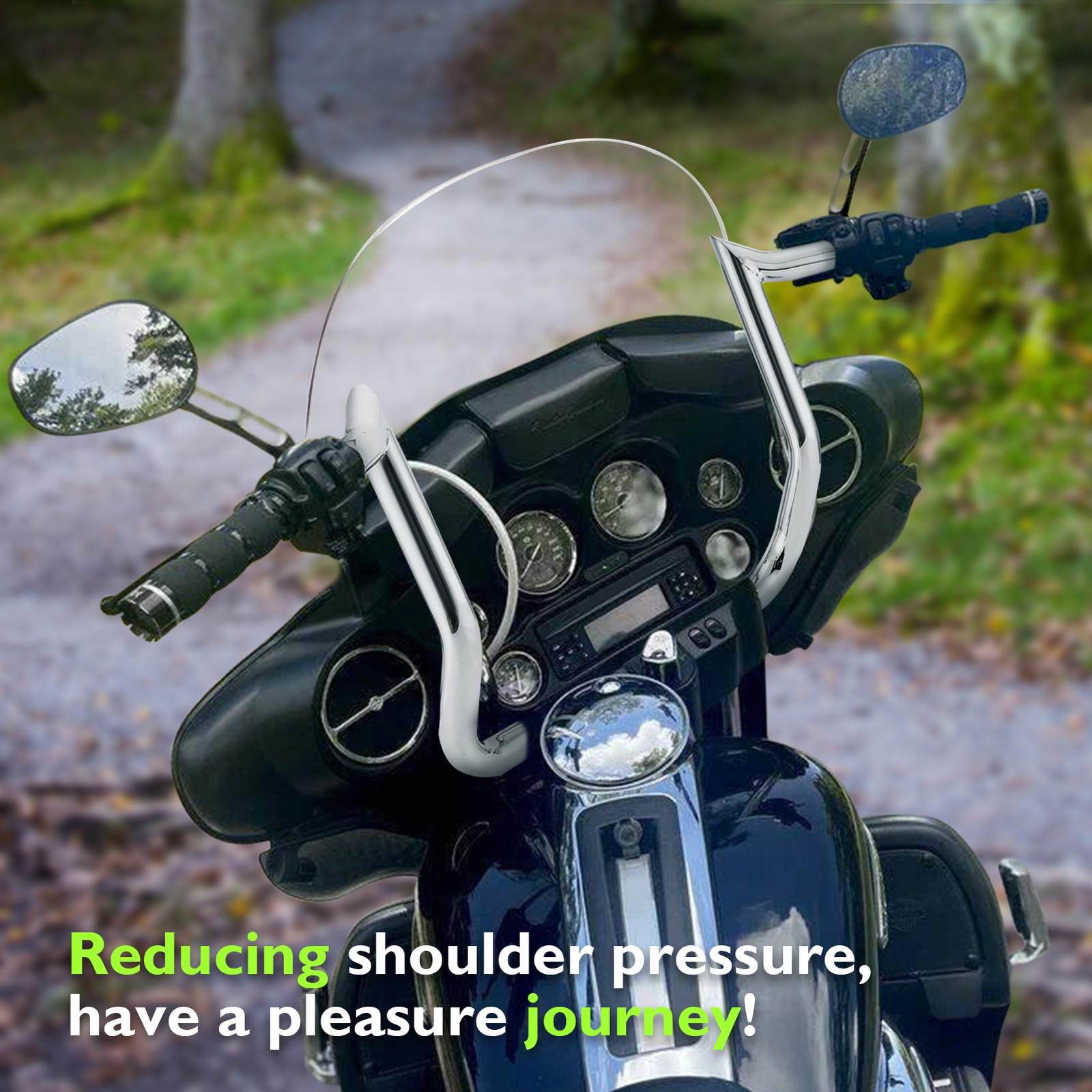 MOFUN 10" Rise Chrome Pre-wired Bagger Bar-Sharp For Harley Ultra Limited 08-13