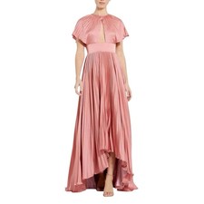 Mac Duggal 11637 Dusty Rose Pleated Satin High Low Gown Size 8 598