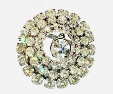 Vintage 1950s Rhinestone Wreath Brooch Mid-Century Jewelry Brilliant Silver