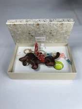 NWT Piper K Dachshund Bag Charm Key Chain Dog Bandana Tennis Ball Bling 🎾