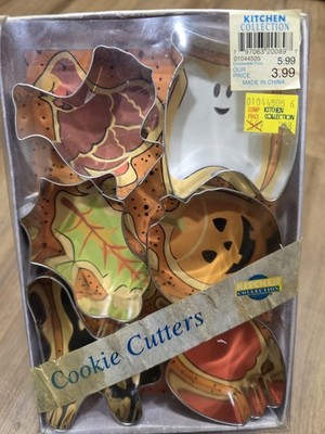 Kitchen Collection Metal Vintage Halloween/Fall Cookie Cutters Set of 6