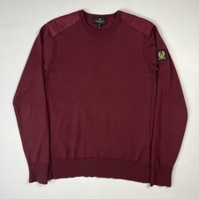 Belstaff Merino wool Crew Neck Sweater Burgundy Mens S