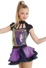 Dance Costume Medium Adult Purple Weissman Medium Adult Jazz Tap Sequin Dress