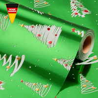 Wikadlik Rotes Weihnachts-Geschenkpapier - Mini-Rolle - Vintage Niedlicher Zwerg
