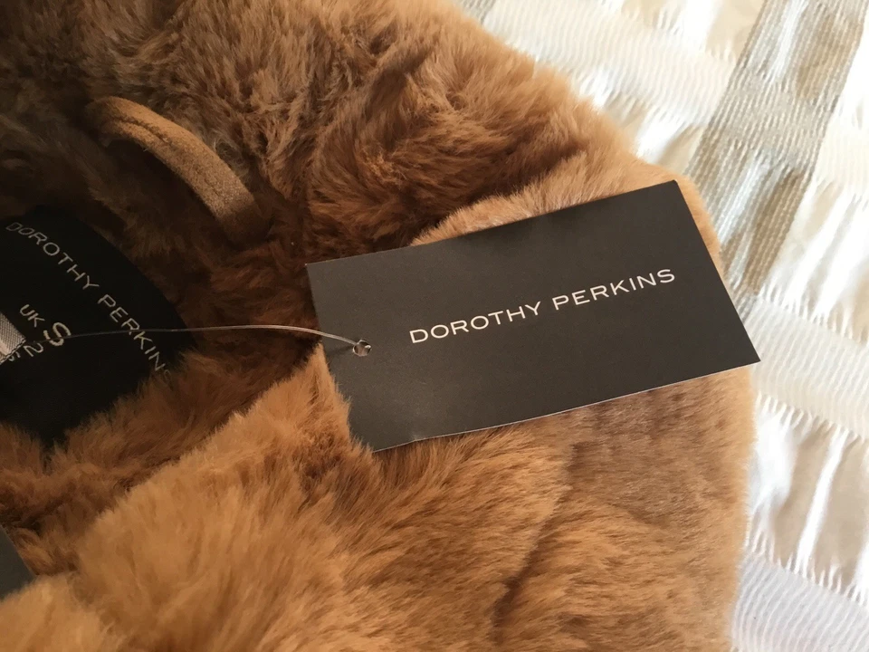 Dorothy Perkins toffee brown Coat Faux Suede -fur Shearling Size  S 12 bnwt - Image 4 of 4