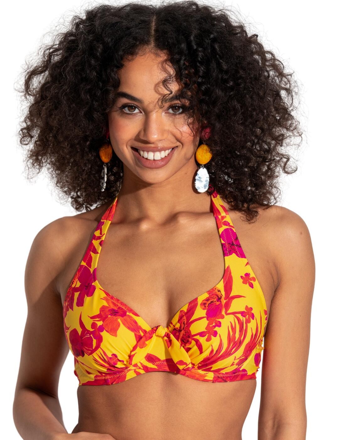 32DD Pour Moi Heatwave Bikini Top Halterneck Padded Underwired Swimwear 86002