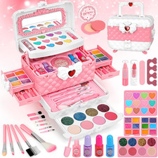 Kids Washable Makeup Kit Girl Toys for Gifts, Toys for Girls Princess Birthday