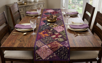 60'' Embroidery Patchwork Tapestry Table Runner Throw Home Decor Wall Hanging