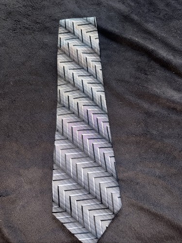 Men’s Silk Neck Tie By Pierre Cardin Black And Silver
