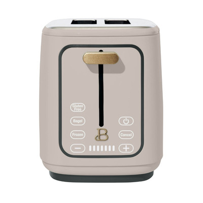 Beautiful 2 Slice Toaster with Touch-Activated Display Porcini Taupe Drew Barry