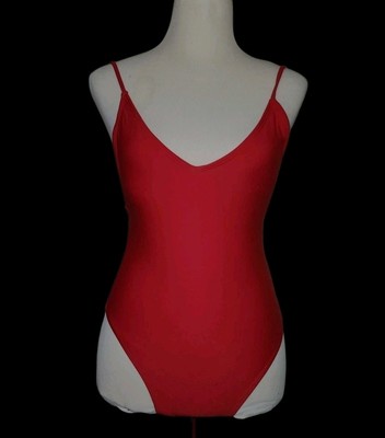 OMKAGI 1PC RED Swimsuit Womens Sz SMALL Removable Pads Coquette Girl Beach NWT 