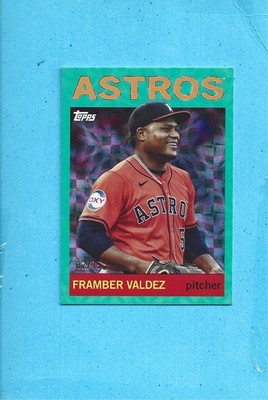2025 Topps Archives Framber Valdez Aqua 32/75  #49 Houston Astros