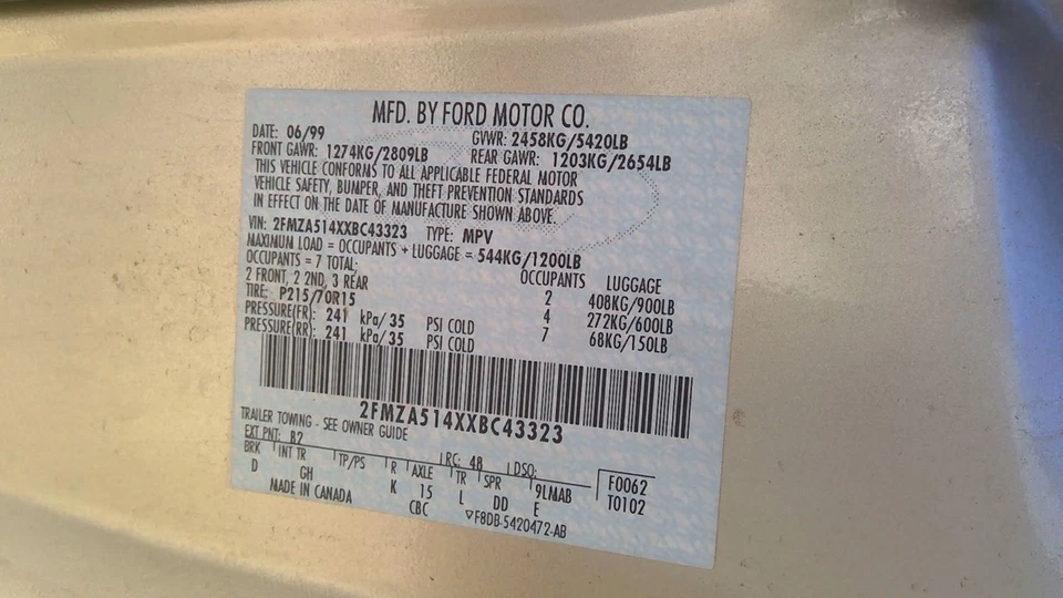 Ford Windstar 1999 00 Unidad completa de bomba de freno antibloqueo OEM Conjunto de módulo ABS Foto 4 de 4