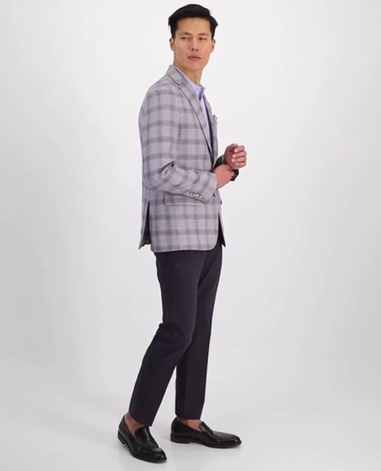 Abrigo deportivo ajustado para hombre. Pantalón corto talla 44. Púrpura/gris. Elegante/Clásico/Fantástico Foto 3 de 4