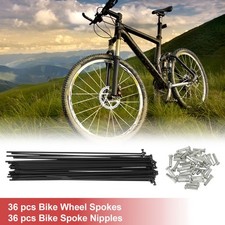 14G Bicycle Spokes 14G 190mm Bike Wheel Spokes with Nipple Black 36 Set