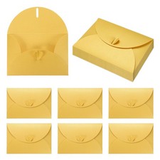 6.1x4.1 Inch Mini Card Envelopes, 20Pcs Cute Cards with Heart Clasp, Yellow