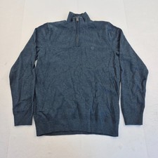 FAT FACE Jumper Small Blue Men's 1/4 Zip Knit Cotton Wool Blend