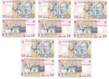 Romania - 5 pcs х 10 Lei 2018 (2025) UNC Polymer P. 119 Lemberg-Zp