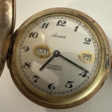Vintage Arnex Gold Plated Swiss Incabloc 17 Jewel POCKET WATCH