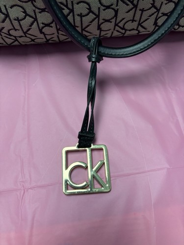 Calvin Klein Satchel Boston Bag Black and Tan - Picture 10 of 12