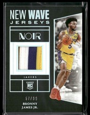 2024-25 Panini Noir #NWJ-BJJ Bronny James Jr. New Wave Jerseys #/99