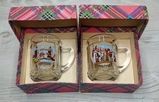 Pair Of Retro Kitch Novelty Miniature Glass Beer Tankards Boxed London Landmarks