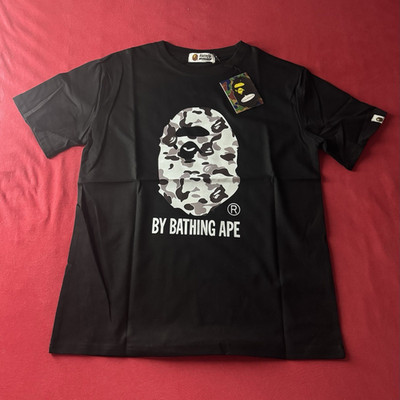 A Bathing Ape Herren T-Shirt schwarz Gr. M Logo Druckgrafik Rundhals Kurzarm