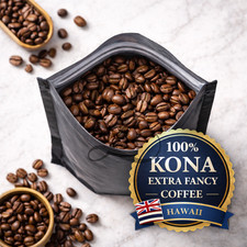 Kona Extra Fancy Coffee, 5 x 1 lb Bags, Medium Roasted to Order or Green Beans
