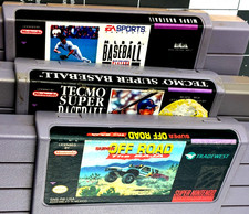 SNES Super Off-Road, Tecmo Super Baseball & MLBPA, 3 Super Nintendo Games  VG