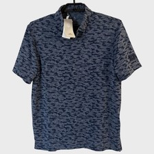 Adidas Go-To Camo Performance Polo Shirt Blue Men's Medium Athletic Golf NEW