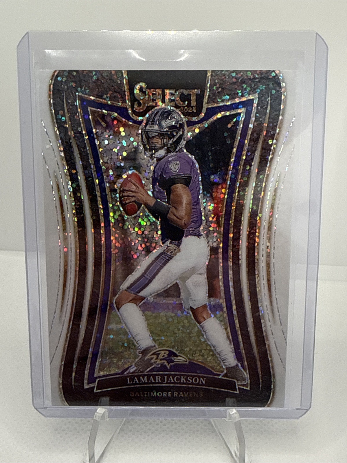 2024 Panini Select - Suite Level Lamar Jackson #386 White Sparkle!