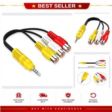 Adaptermvp 3.5mm to RCA AV Cable 9in for TCL TV Audio Video