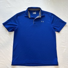 Under Armour Royal Blue Golf Polo Shirt HeatGear Men  s Size Medium, Loose Fit