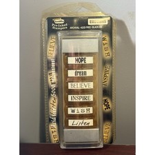 JustRite Pre-Inked Stampers Set of 6 Stamps Archival Black Ink Acid Free  New