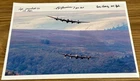 A4 photo of Canadian Lanc Vera & BBMF Lanc over Derwent. Signed By WW2 Veterans