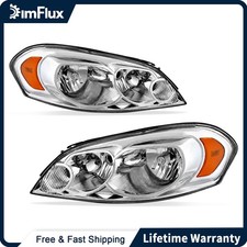 Dimflux Headlights For 2006-2013 Chevy Impala Amber Reflector Chrome Housing Dimflux Headlights For 2006-2013 Chevy Impala Amber Reflector Chrome Housing