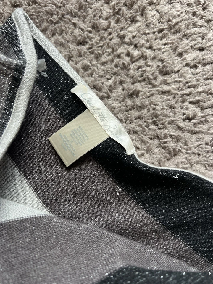 Y2K 2000s Charlotte Russe Top Túnica de rayas grises medianas sin mangas Tie Grunge VTG Foto 4 de 4