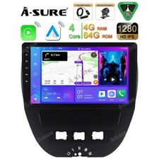 DAB+ 4G+64G Für Toyota Aygo Citroen C1 Peugeot 107 Autoradio Android 15 GPS Navi