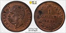 1895 R PCGS MS64BN Italia 1 Centesimo RPD Data Rifoderata KM-29