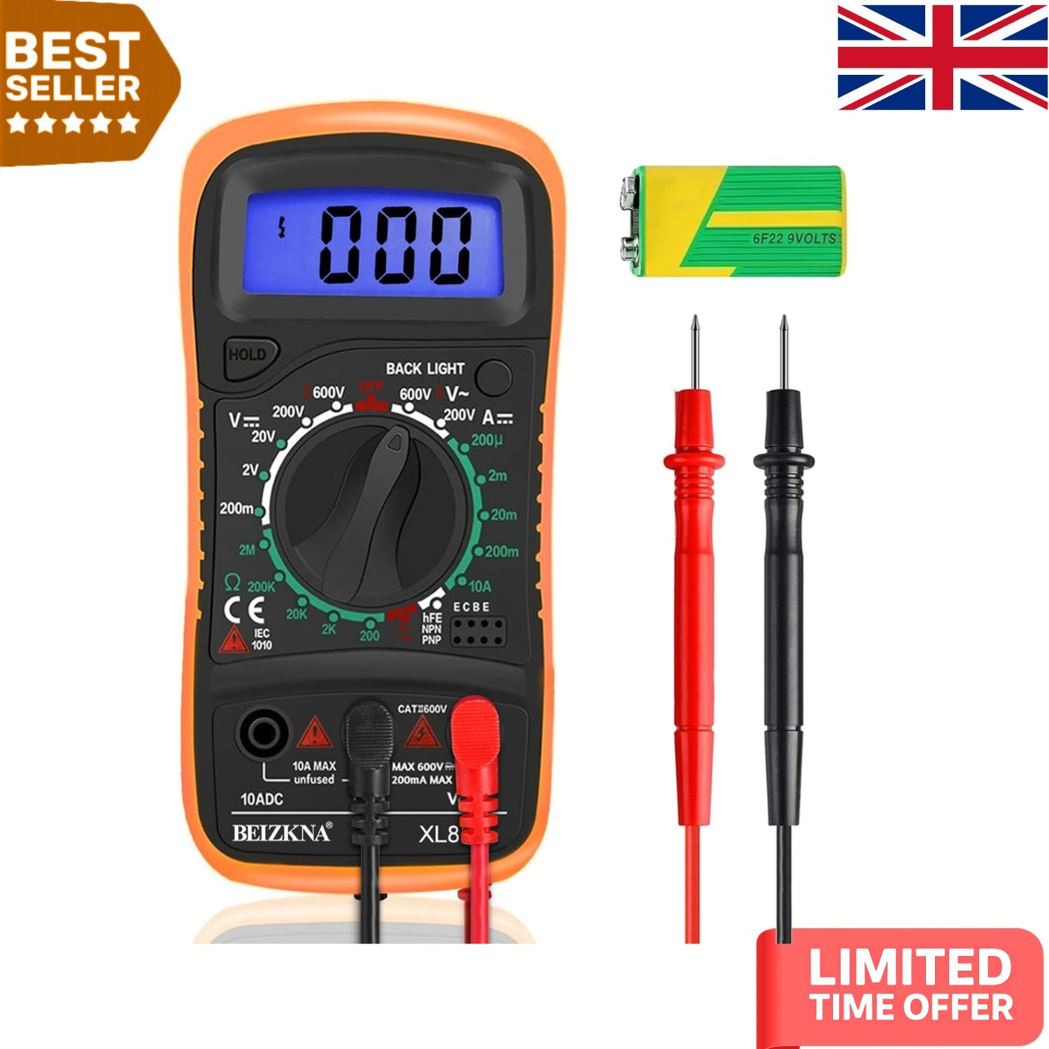 Reliable Digital Multimeter with Overload Protection and Continuity Tester