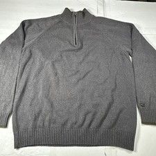Columbia 1/4 Zip Knit Sweater Pullover Mock Neck Mens Grey XL 2259