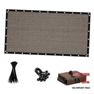 90% Sun Shade Cloth with Grommets Pergola Shade Cover, Mesh 6 X 10 FT Mocha