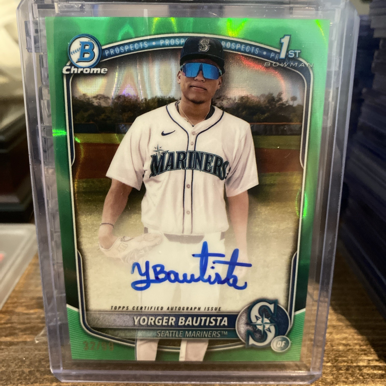 2025 Bowman Chrome Yorger Bautista Green Lava Auto /99 Bowman 1st #CPA-YB