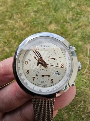 Tissot PRC 200 Chronograph Women's Watch - Swiss Made, Steel mesh Band, T055217