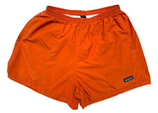 Vtg 90s Patagonia Shorts Men L Baggies Trunks Orange Yellow Drawstring Nylon