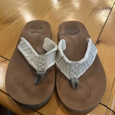 Sanuk Men's Flip Flops - Fraid Not Sandals Olive | SMS2117-OLV Sz 9