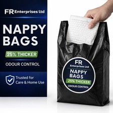 Adult Nappy Bags Sanitary Disposable Sacks 10% Thicker 8x13x18"- Pack of 200