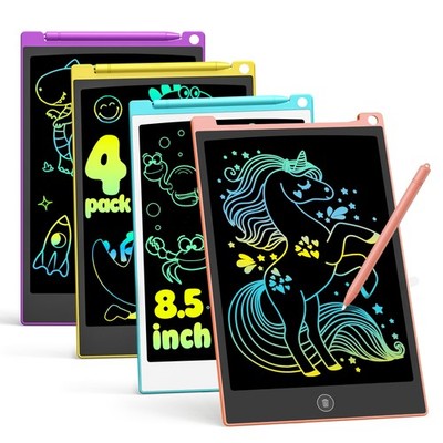 4 Pack LCD Writing Tablet 8.5 Inch Colorful Drawing Board Kids Travel Games