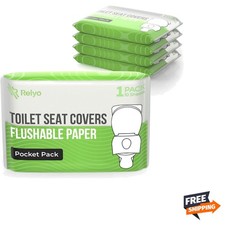 Toilet Seat Cover Paper Flushable 50 Pack Biodegradable Portable Hygiene