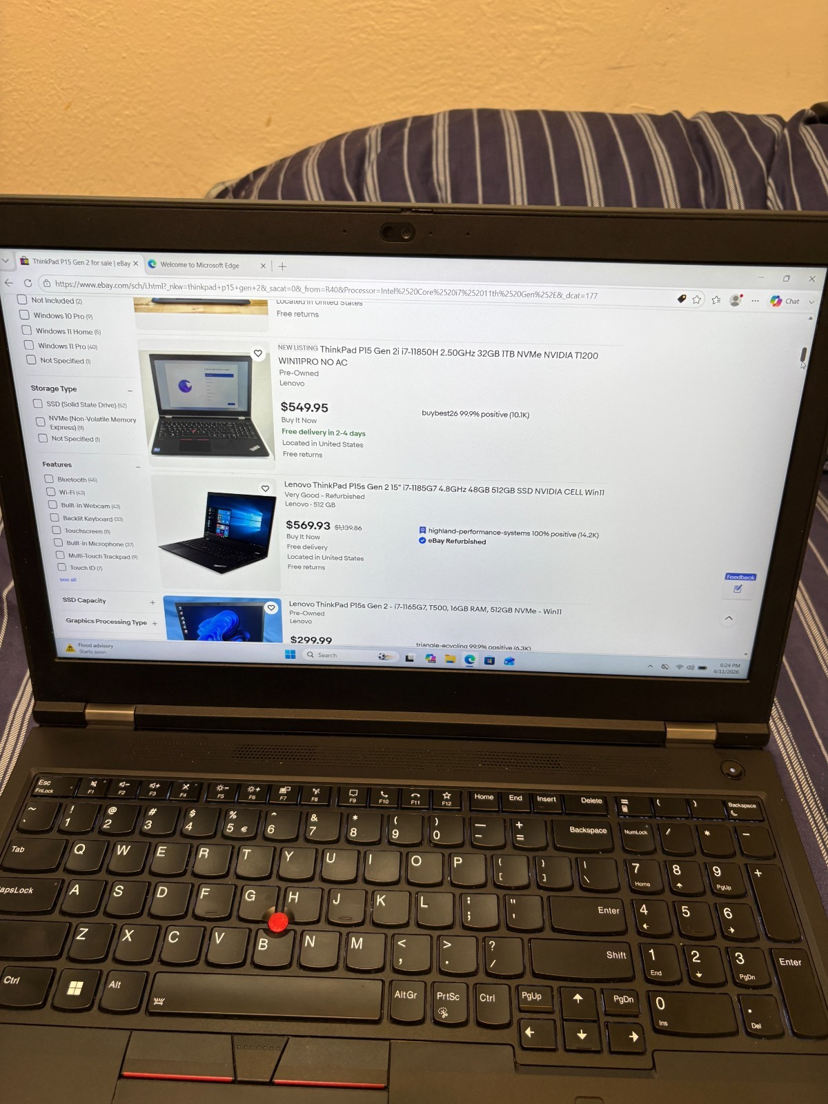Lenovo ThinkPad P15 Gen 2, 15.6-Inch Laptop, with Intel Core i7 11th Gen., 1 TB SSD (Solid State Drive), Windows 11 Pro